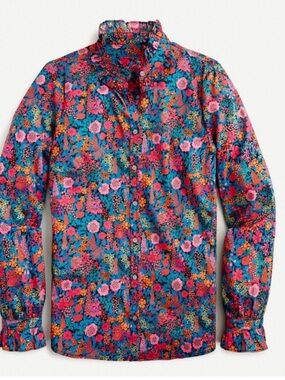J.Crew Liberty London Ciara Floral Print Classic-fit Boy Shirt 👚